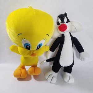 Looney Tunes Sylvester and Tweety Bird Stuffed Plush Animal Toy Dolls Se…